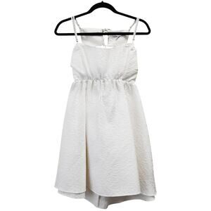 Rachel Gilbert White Floral Embroidered Cut Out Mini Dress Size US 4